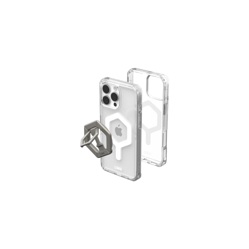 UAG Plyo Magsafe Bundle - obudowa ochronna do iPhone 16 Pro Max kompatybilna z MagSafe oraz podstawka Magnetic Ring Stand (ice-w