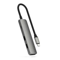 Satechi 4-in-1 USB-C Slim Multiport Adapter 4K - aluminiowy adapter do urządzeń mobilnych USB-C (USB-C, 4K HDMI, 2x USB-A) (spac