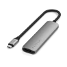 Satechi 4-in-1 USB-C Slim Multiport Adapter 4K - aluminiowy adapter do urządzeń mobilnych USB-C (USB-C, 4K HDMI, 2x USB-A) (spac