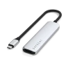 Satechi 4-in-1 USB-C Slim Multiport Adapter 4K - aluminiowy adapter do urządzeń mobilnych USB-C (USB-C, 4K HDMI, 2x USB-A) (silv
