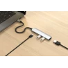 Satechi 4-in-1 USB-C Slim Multiport Adapter 4K - aluminiowy adapter do urządzeń mobilnych USB-C (USB-C, 4K HDMI, 2x USB-A) (silv