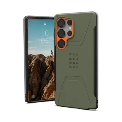 UAG Civilian Pro -  obudowa ochronna do Samsung Galaxy S25 Ultra 5G z wbudowanym modułem magnetycznym (olive/orange)