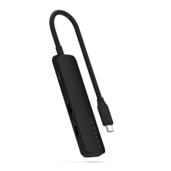 Satechi 4-in-1 USB-C Slim Multiport Adapter 4K - aluminiowy adapter do urządzeń mobilnych USB-C (USB-C, 4K HDMI, 2x USB-A) (blac