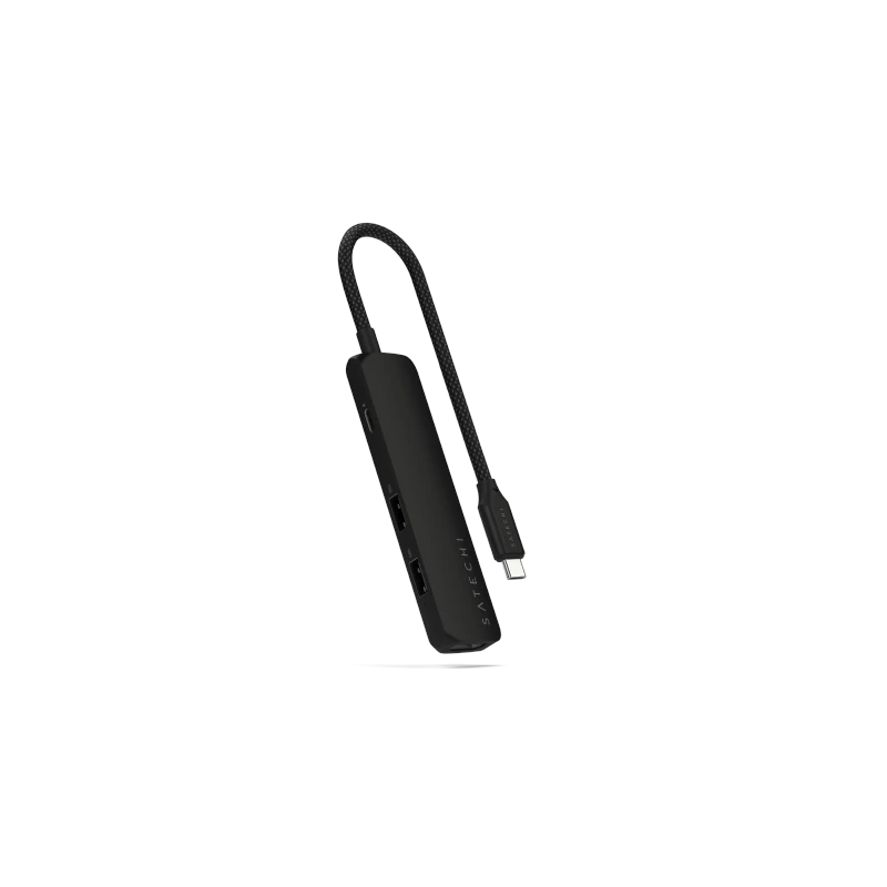 Satechi 4-in-1 USB-C Slim Multiport Adapter 4K - aluminiowy adapter do urządzeń mobilnych USB-C (USB-C, 4K HDMI, 2x USB-A) (blac