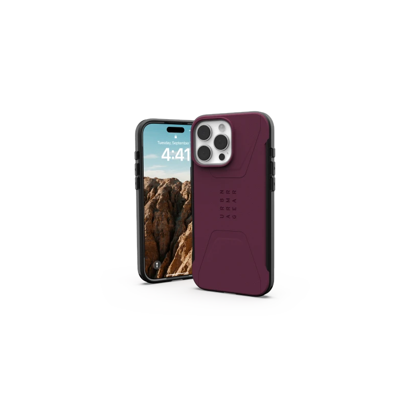 UAG Civilian Magsafe - obudowa ochronna do iPhone 16 Pro Max kompatybilna z MagSafe (bordeaux)