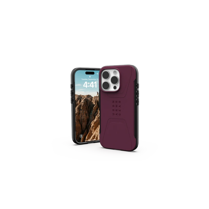 UAG Civilian Magsafe - obudowa ochronna do iPhone 16 Pro kompatybilna z MagSafe (bordeaux)