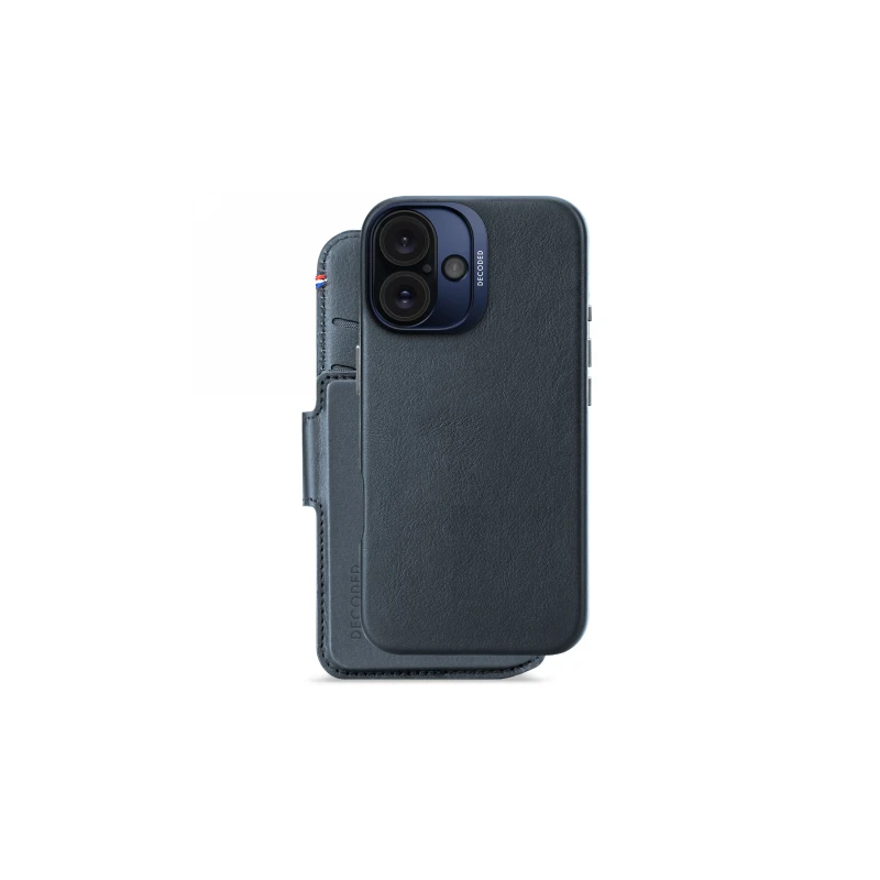 Decoded Leather Detachable Wallet - skórzana obudowa ochronna do iPhone 16 kompatybilna z MagSafe (navy)