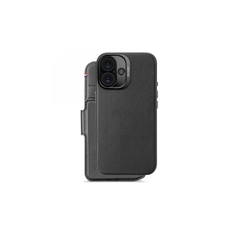 Decoded Leather Detachable Wallet - skórzana obudowa ochronna do iPhone 16 kompatybilna z MagSafe (black)