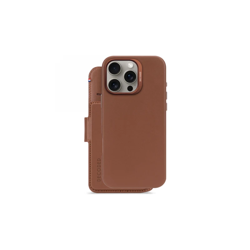 Decoded Leather Detachable Wallet - skórzana obudowa ochronna do iPhone 16 Pro Max kompatybilna z MagSafe (tan)