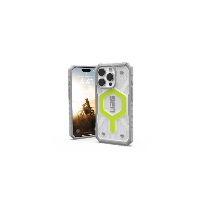 UAG Pathfinder Clear Magsafe - obudowa ochronna do iPhone 16 Pro kompatybilna z MagSafe (active neon)