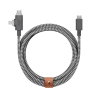 Native Union Belt Cable Duo Pro 240W - kabel USB-C - USB-C / lightning, 2,4 m (zebra)