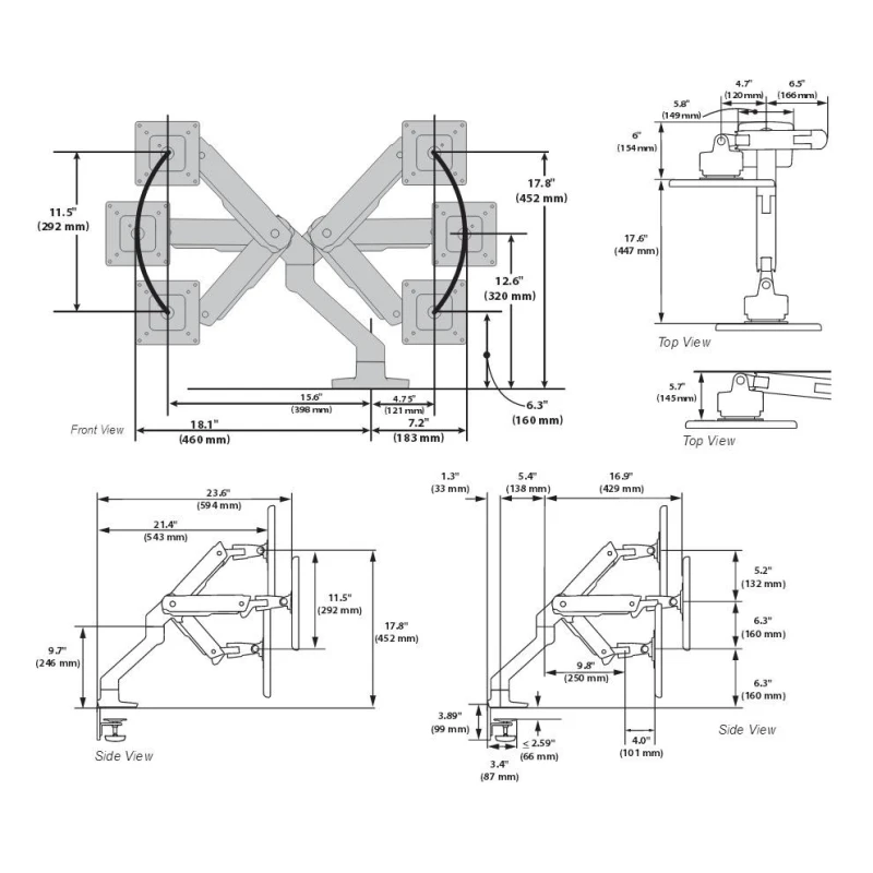 Ergotron HX Desk Monitor HD Pivot regulowany uchwyt biurkowy biały dedykowany do Samsung Odyssey