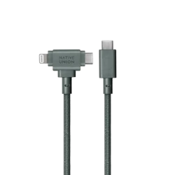 Native Union Belt Cable Duo - kabel USB-C - USB-C / lightning, 1,5 m (slate green)