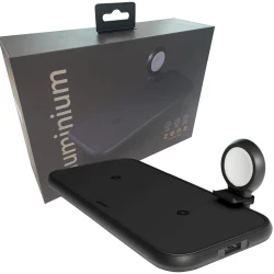ZENS Aluminium 4w1 - ładowarka bezprzewodowa do dwóch urządzeń, USB oraz Apple Watch (black)