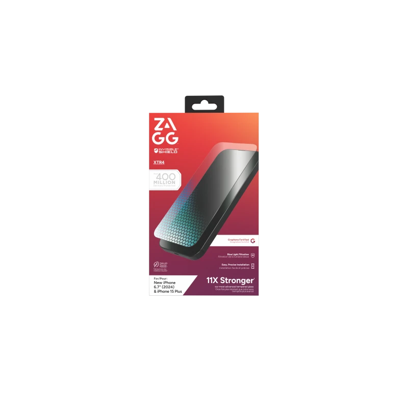 ZAGG szkło ochronne z grafenem filtr światła niebieskiego iPhone 15/16 Plus