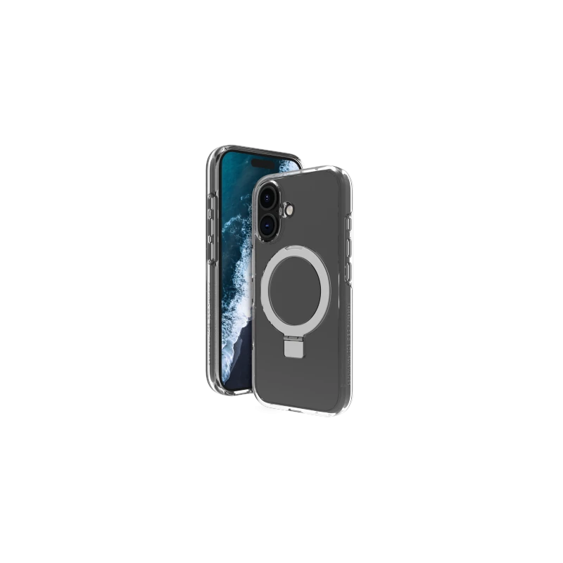 dbramante1928 Iceland Ultra D3O MS Kick - obudowa ochronna z podstawką do iPhone 16 kompatybilna z MagSafe (clear)