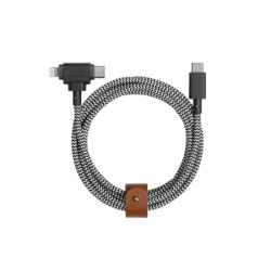Native Union Belt Cable Duo - kabel USB-C - USB-C / lightning, 1,5 m (zebra)