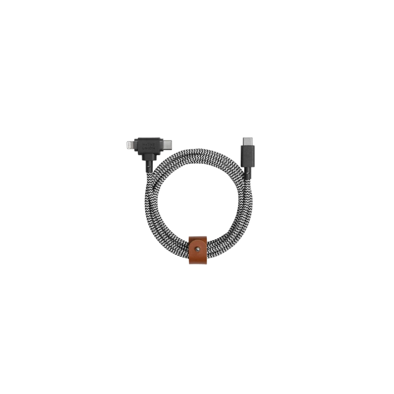 Native Union Belt Cable Duo - kabel USB-C - USB-C / lightning, 1,5 m (zebra)