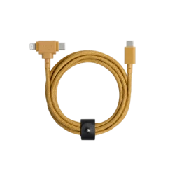 Native Union Belt Cable Duo - kabel USB-C - USB-C / lightning, 1,5 m (kraft)