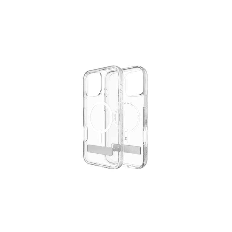 ZAGG Crystal Palace Snap Kickstand - obudowa ochronna z podstawką do iPhone 16 Pro Max kompatybilna z MagSafe (clear)