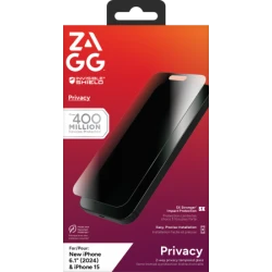 ZAGG InvisibleShield Glass Elite Privacy - szkło prywatyzujące do iPhone 15/16 (2 kierunki)