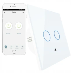 Tuya WiFi+RF Switch EU Type 2 Gang Live200-240V White MOES