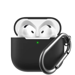 KeyBudz Elevate Keychain - silikonowe etui ochronne do AirPods 4 gen. (black)