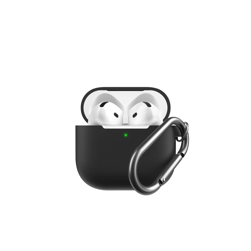 KeyBudz Elevate Keychain - silikonowe etui ochronne do AirPods 4 gen. (black)