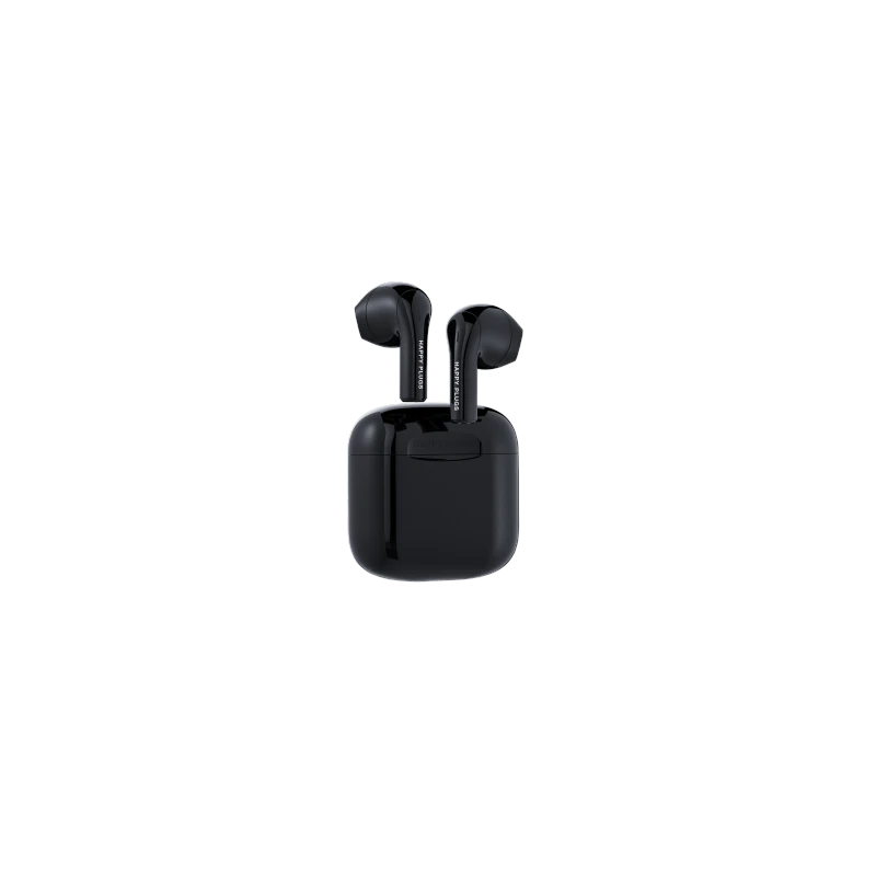 Happy Plugs Joy stylowe bezprzewodowe słuchawki douszne etui ładujące black