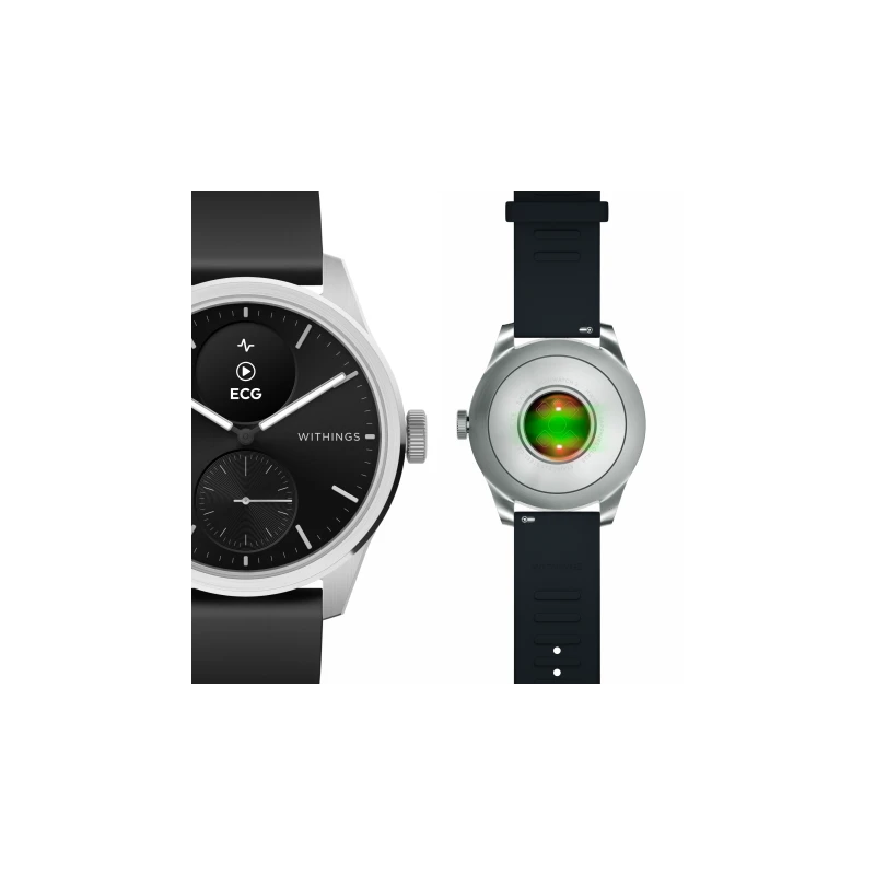 Withings Scanwatch 2 - zegarek z funkcją EKG, pomiarem pulsu i SPO2 oraz mierzeniem aktywności fizycznej i snu (42mm, black)