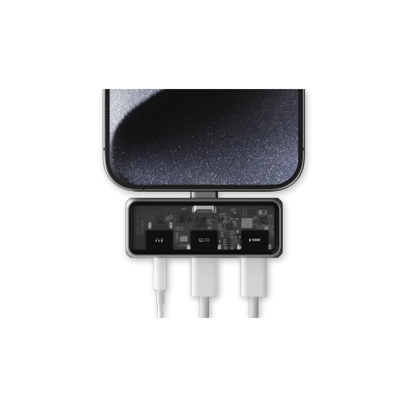 Satechi Mobile XR Hub with Audio - mobilny adapter USB-C (1x USB-C 100W PD  2.0 data i audio, 1x USB-C DP 1.4 4K@60Hz  3.0 10 Gb