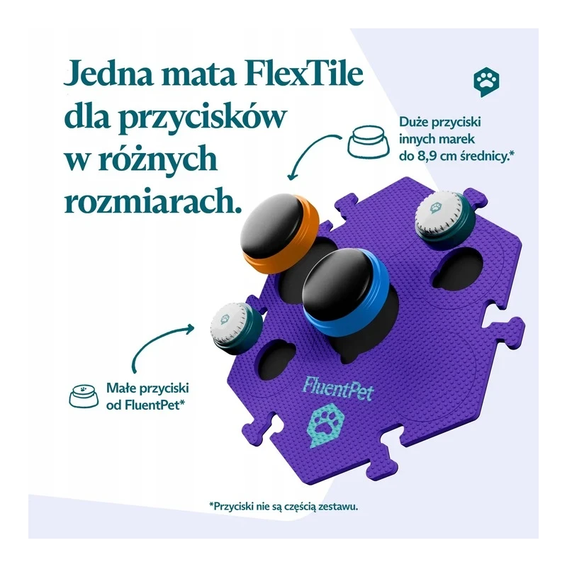 FluentPet - HexTile Flex - piankowa mata do przycisków - fioletowa