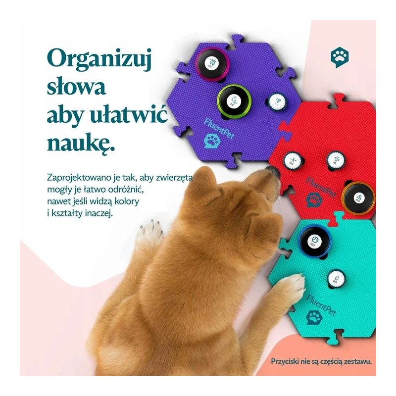 FluentPet - HexTile Flex - piankowa mata do przycisków - fioletowa