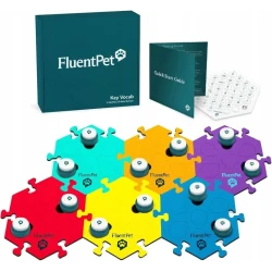 FluentPet - Basic Key Vocal Kit - zestaw 12 przycisków z piankowymi matami i naklejkami do komunikacji z psem / kotem