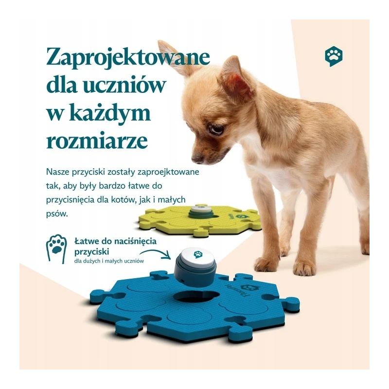 FluentPet - Basic Key Vocal Kit - zestaw 12 przycisków z piankowymi matami i naklejkami do komunikacji z psem / kotem