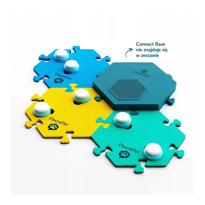 FluentPet - Connect Get Started Expansion Kit - zestaw 6 przycisków z piankowymi matami oraz naklejkami do komunikacji z psem /