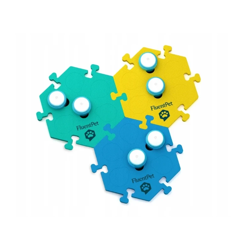 FluentPet - Connect Get Started Expansion Kit - zestaw 6 przycisków z piankowymi matami oraz naklejkami do komunikacji z psem /