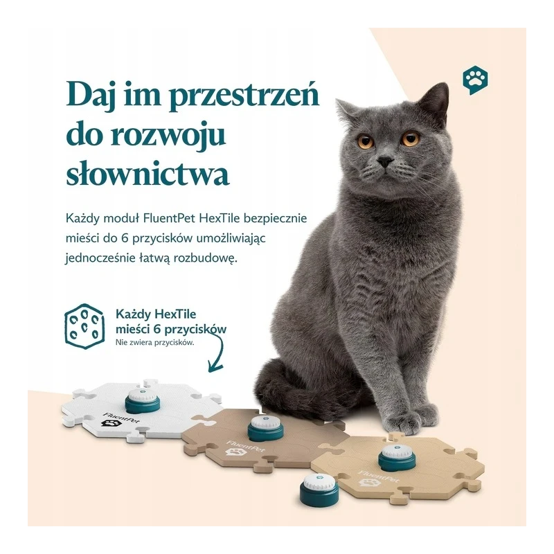 FluentPet - HexTile Compact - piankowa mata do przycisków - żółta