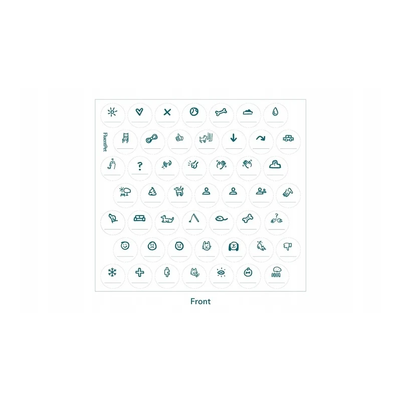 FluentPet - Basic Stickers Ideogram - naklejki na przyciski z piktogramami