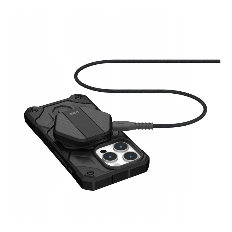 UAG Wireless Charger - bezprzewodowa ładowarka 15W z podstawką, kompatybilna z MagSafe (black/carbon fiber)