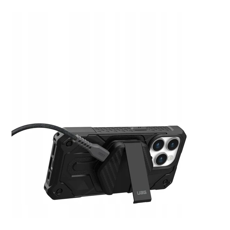 UAG Wireless Charger - bezprzewodowa ładowarka 15W z podstawką, kompatybilna z MagSafe (black/carbon fiber)