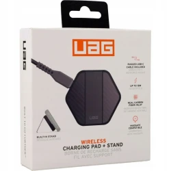 UAG Wireless Charger - bezprzewodowa ładowarka 15W z podstawką, kompatybilna z MagSafe (black/carbon fiber)