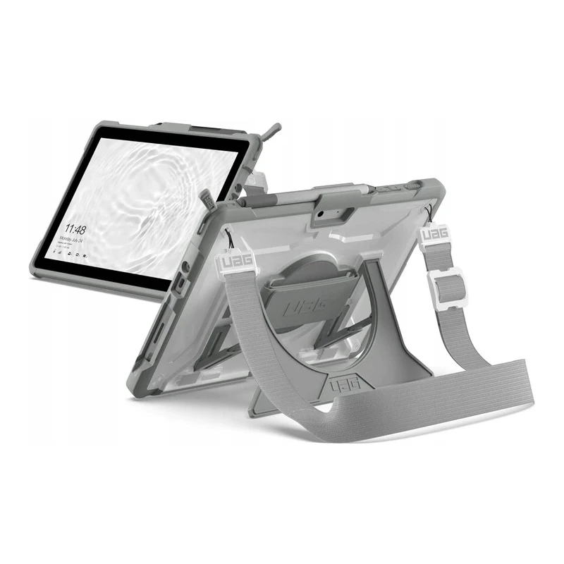 UAG Plasma - obudowa ochronna z wbudowaną podstawką oraz paskiem na ramię i dłoń do Microsoft Surface GO 1/2/3 (wersja OEM) (whi
