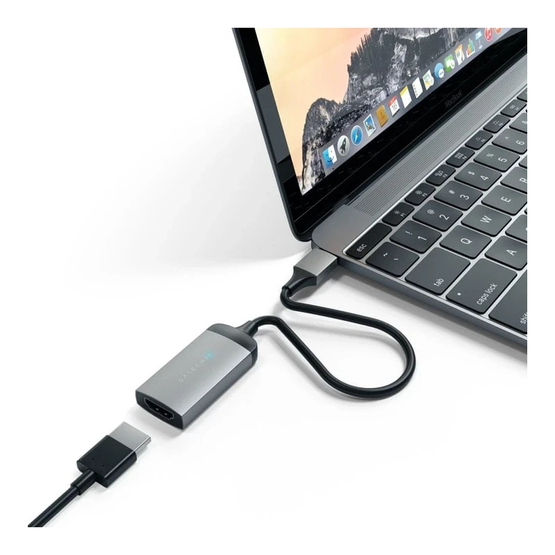 Satechi Aluminium Adapter - aluminiowy adapter do urządzeń mobilnych USB-C/ 4K HDMI (space gray)