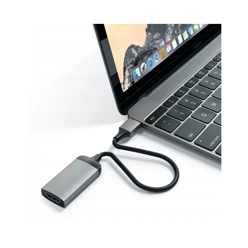 Satechi Aluminium Adapter - aluminiowy adapter do urządzeń mobilnych USB-C/ 4K HDMI (space gray)