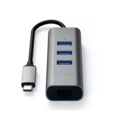 Satechi Aluminium Hub 2in1 USB-C (3x USB-A, Ethernet) (space gray)