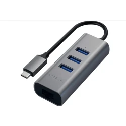 Satechi Aluminium Hub 2in1 USB-C (3x USB-A, Ethernet) (space gray)