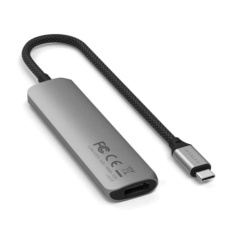 Satechi 4-in-1 USB-C Slim Multiport Adapter 4K - aluminiowy adapter do urządzeń mobilnych USB-C (USB-C, 4K HDMI, 2x USB-A) (spac