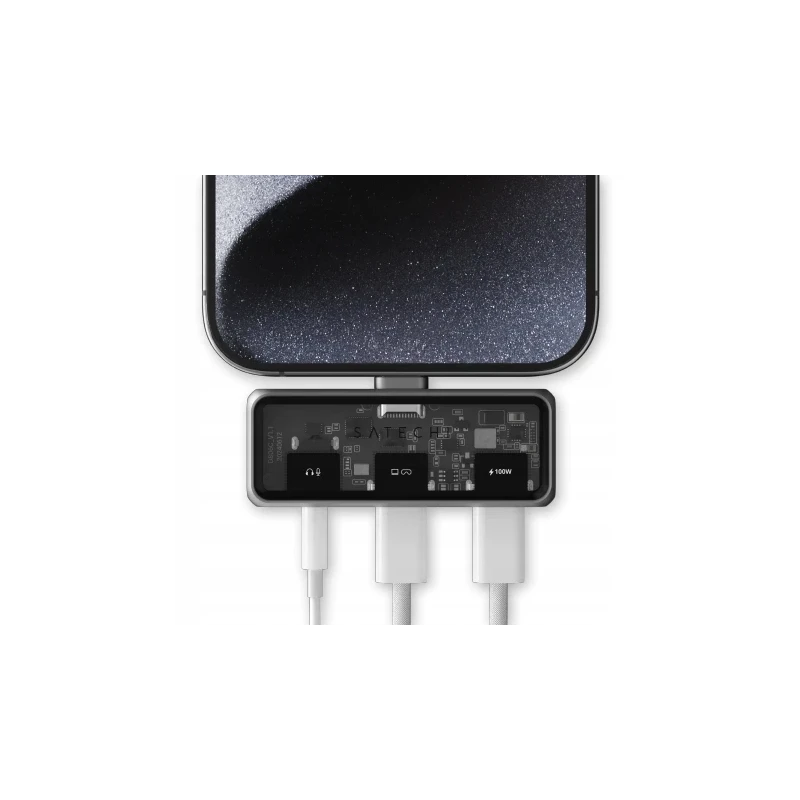 Satechi Mobile XR Hub with Audio - mobilny adapter USB-C (1x USB-C 100W PD  2.0 data i audio, 1x USB-C DP 1.4 4K@60Hz  3.0 10 Gb