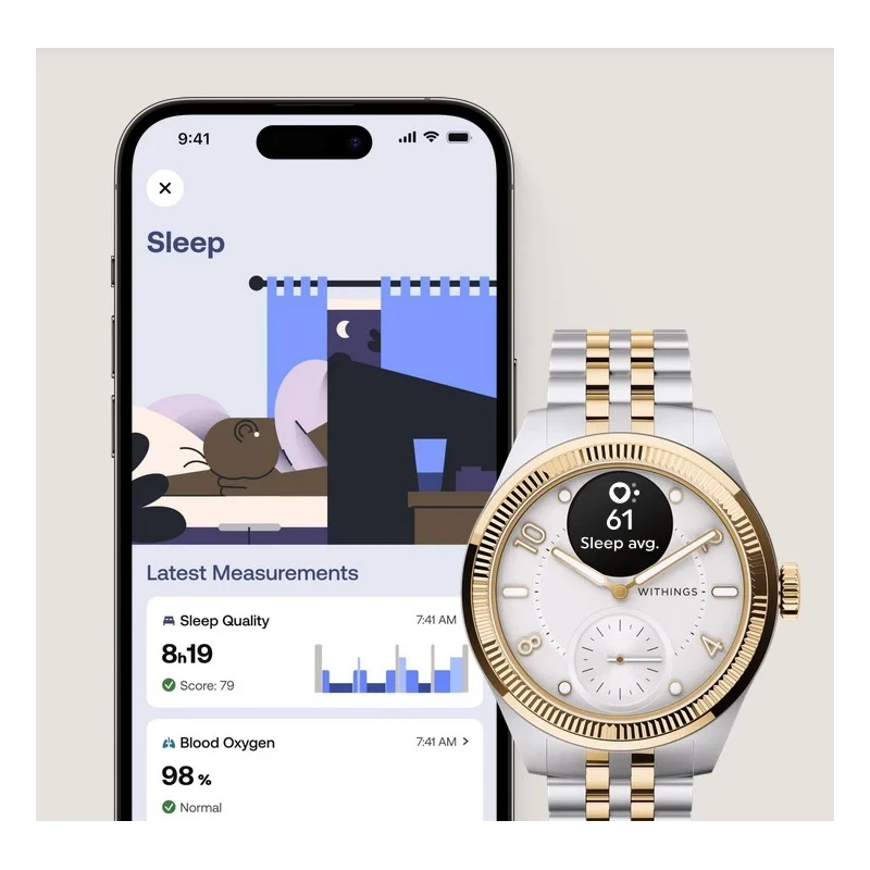 Withings Scanwatch Nova Brilliant smartwatch EKG puls szafirowe szkło SPO2